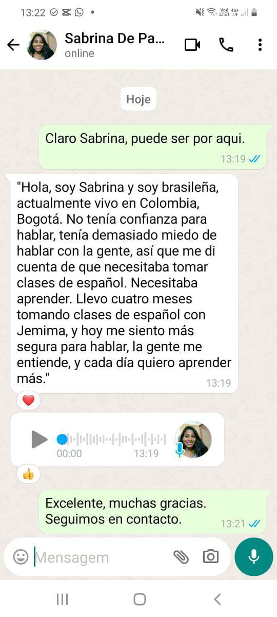 Testimonio de Sabrina